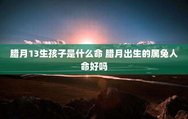腊月13生孩子是什么命 腊月出生的属兔人命好吗