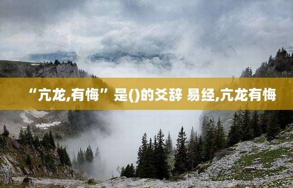 “亢龙,有悔”是()的爻辞 易经,亢龙有悔