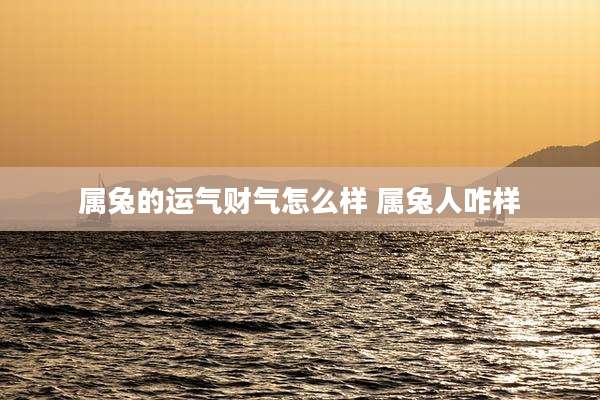 属兔的运气财气怎么样 属兔人咋样