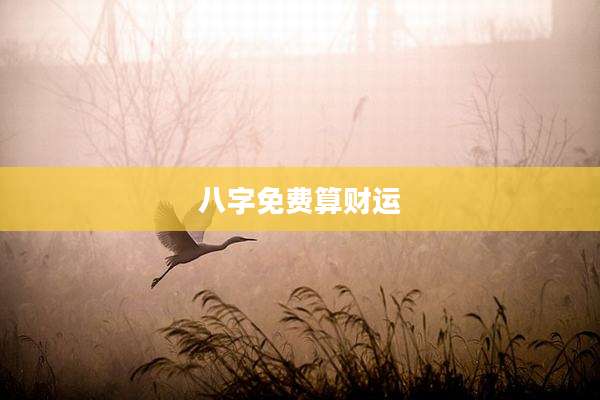 八字免费算财运