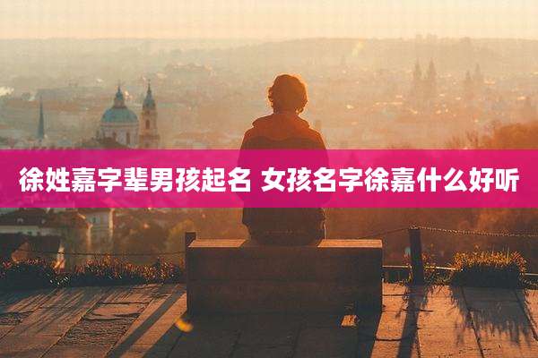 徐姓嘉字辈男孩起名 女孩名字徐嘉什么好听