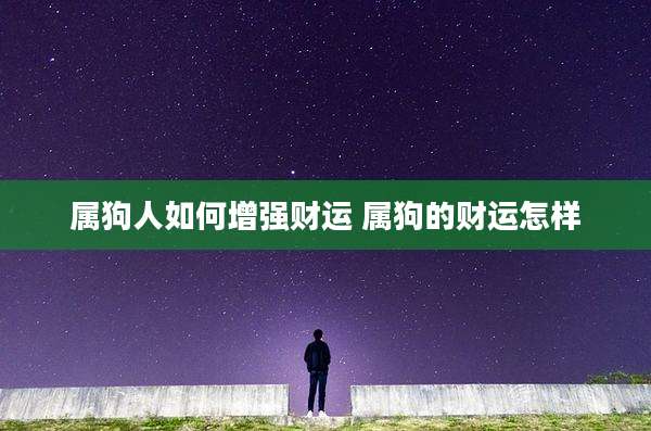 属狗人如何增强财运 属狗的财运怎样