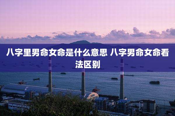 八字里男命女命是什么意思 八字男命女命看法区别