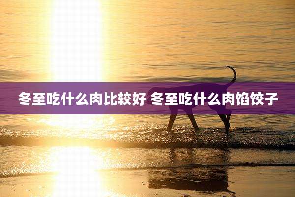 冬至吃什么肉比较好 冬至吃什么肉馅饺子