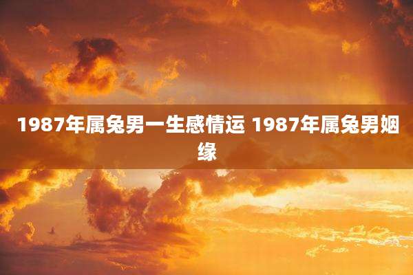 1987年属兔男一生感情运 1987年属兔男姻缘
