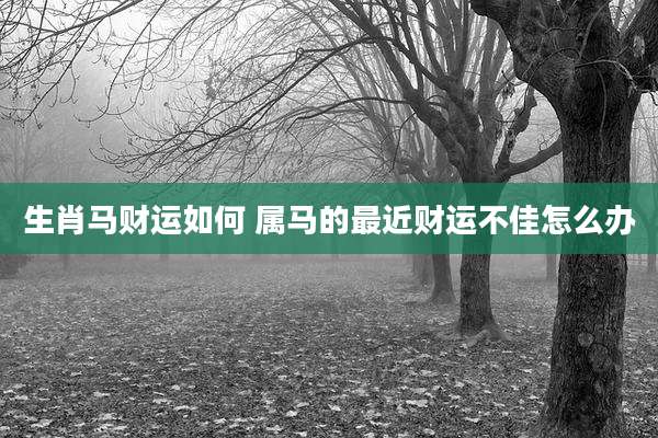 生肖马财运如何 属马的最近财运不佳怎么办