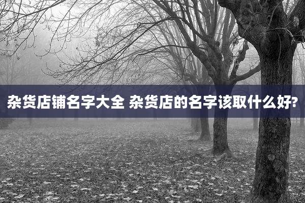 杂货店铺名字大全 杂货店的名字该取什么好?