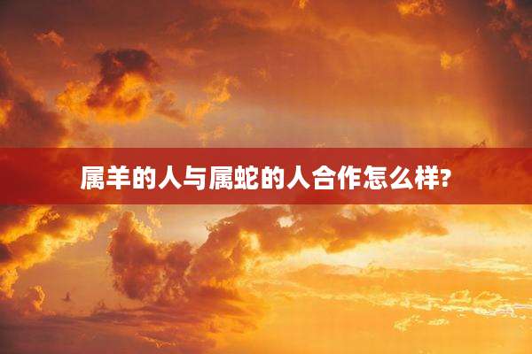 属羊的人与属蛇的人合作怎么样?