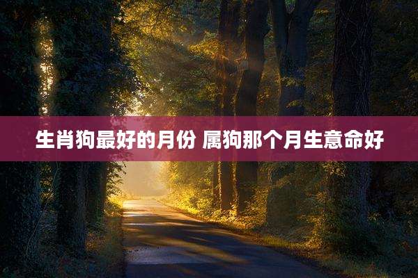 生肖狗最好的月份 属狗那个月生意命好