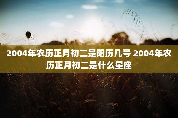 2004年农历正月初二是阳历几号 2004年农历正月初二是什么星座