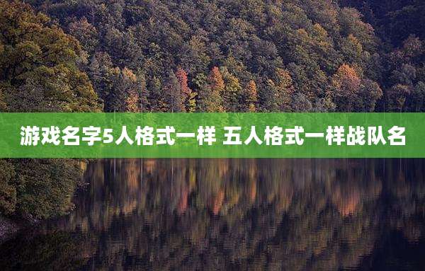 游戏名字5人格式一样 五人格式一样战队名