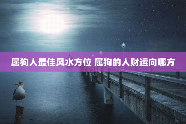 属狗人最佳风水方位 属狗的人财运向哪方