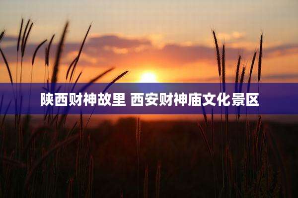 陕西财神故里 西安财神庙文化景区