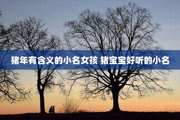 猪年有含义的小名女孩 猪宝宝好听的小名
