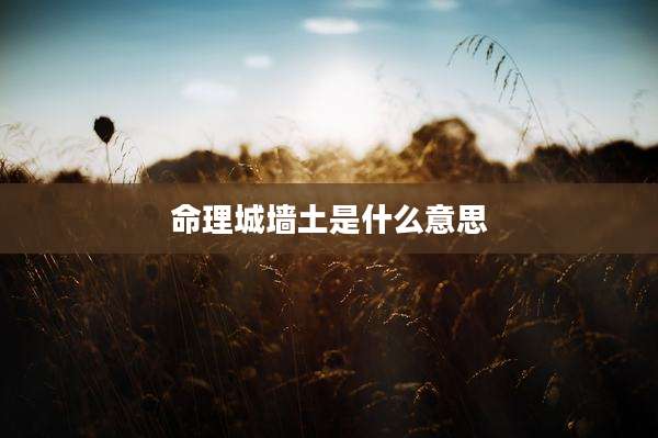 命理城墙土是什么意思