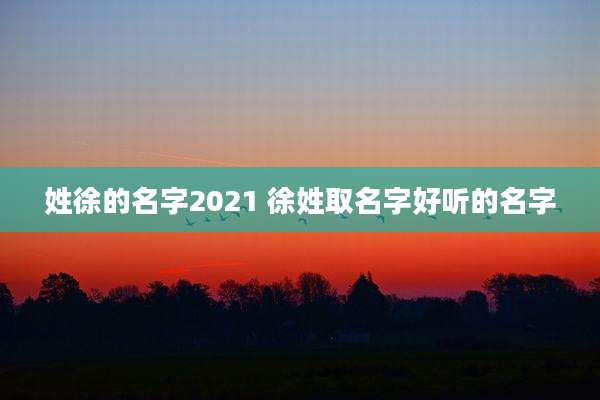 姓徐的名字2021 徐姓取名字好听的名字