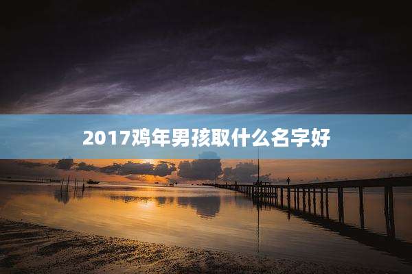 2017鸡年男孩取什么名字好
