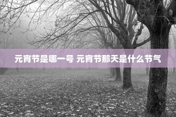 元宵节是哪一号 元宵节那天是什么节气