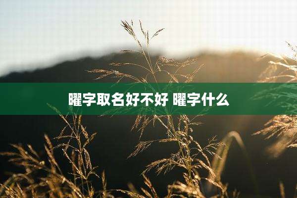 曜字取名好不好 曜字什么