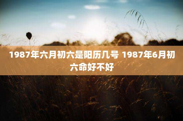 1987年六月初六是阳历几号 1987年6月初六命好不好