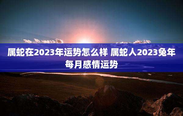 属蛇在2023年运势怎么样 属蛇人2023兔年每月感情运势