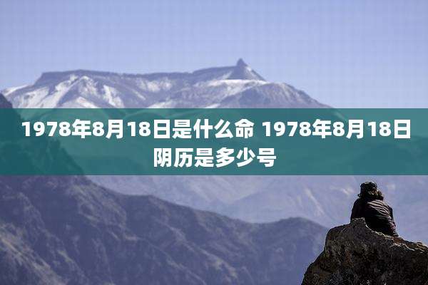 1978年8月18日是什么命 1978年8月18日阴历是多少号