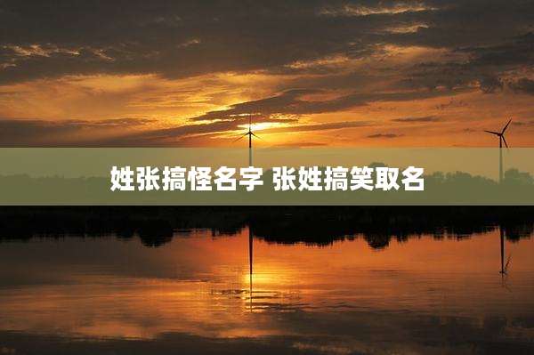 姓张搞怪名字 张姓搞笑取名