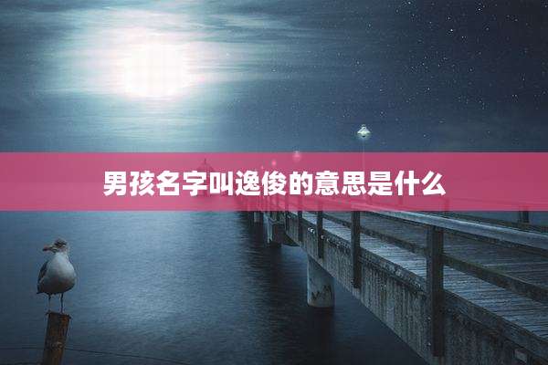 男孩名字叫逸俊的意思是什么