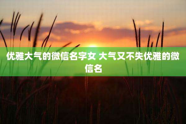 优雅大气的微信名字女 大气又不失优雅的微信名