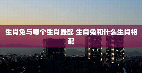 生肖兔与哪个生肖最配 生肖兔和什么生肖相配