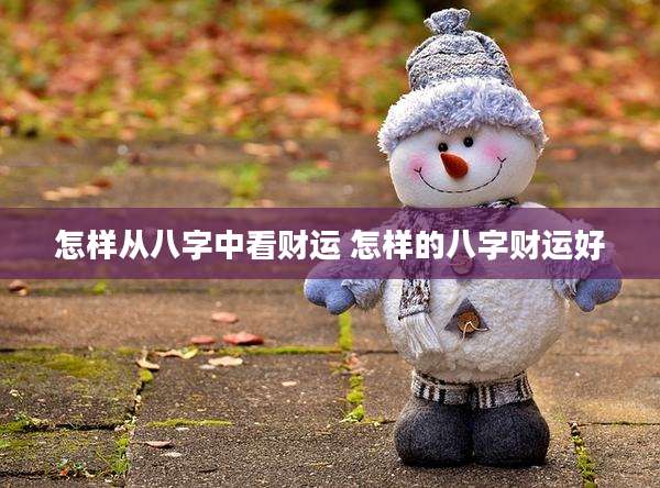 怎样从八字中看财运 怎样的八字财运好