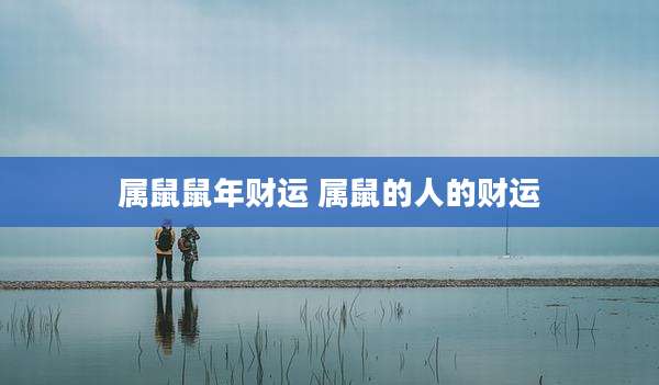 属鼠鼠年财运 属鼠的人的财运