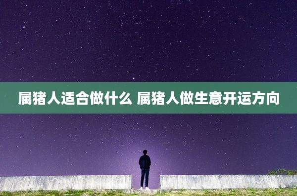 属猪人适合做什么 属猪人做生意开运方向