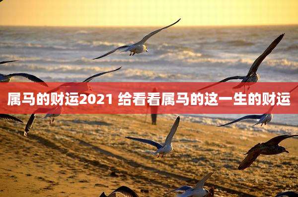 属马的财运2021 给看看属马的这一生的财运