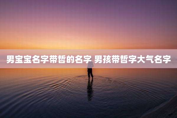 男宝宝名字带哲的名字 男孩带哲字大气名字