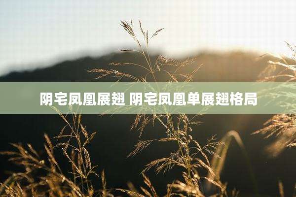 阴宅凤凰展翅 阴宅凤凰单展翅格局