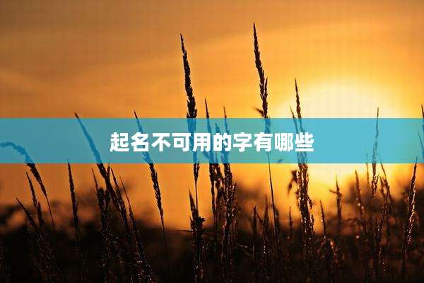 起名不可用的字有哪些