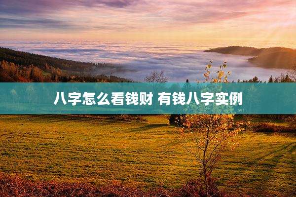 八字怎么看钱财 有钱八字实例