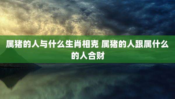 属猪的人与什么生肖相克 属猪的人跟属什么的人合财