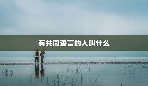 有共同语言的人叫什么