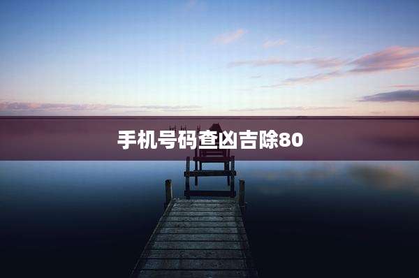 手机号码查凶吉除80