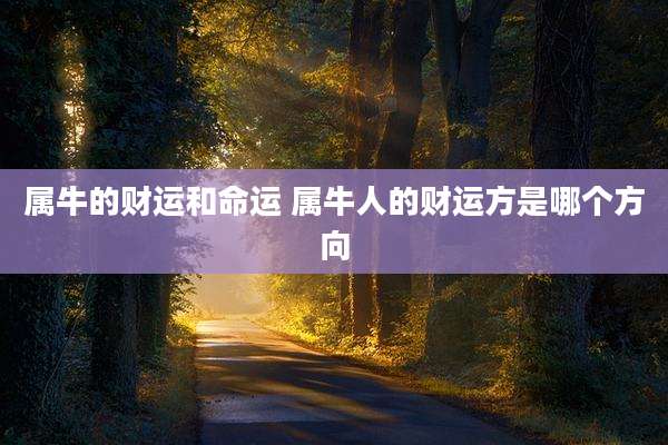属牛的财运和命运 属牛人的财运方是哪个方向
