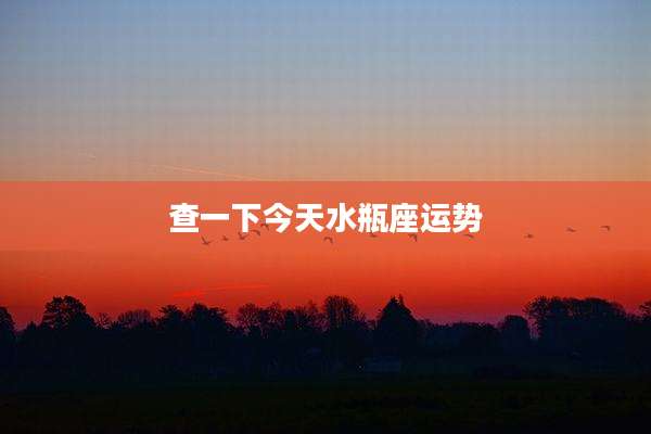 查一下今天水瓶座运势