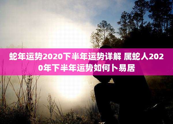 蛇年运势2020下半年运势详解 属蛇人2020年下半年运势如何卜易居