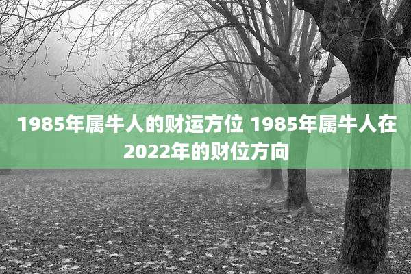 1985年属牛人的财运方位 1985年属牛人在2022年的财位方向
