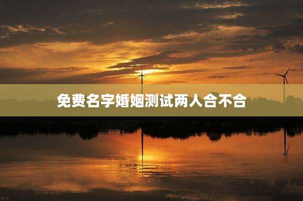 免费名字婚姻测试两人合不合