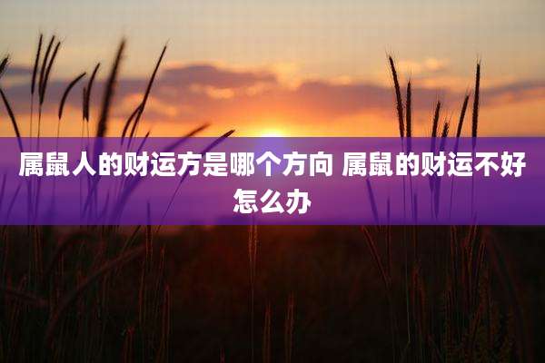 属鼠人的财运方是哪个方向 属鼠的财运不好怎么办