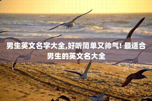 男生英文名字大全,好听简单又帅气! 最适合男生的英文名大全