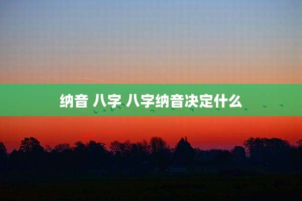 纳音 八字 八字纳音决定什么