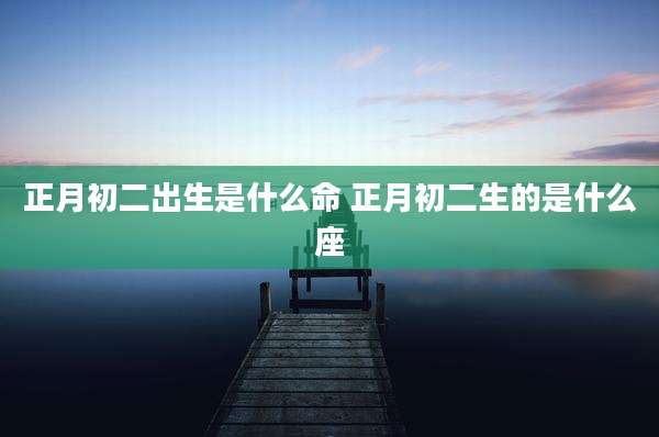 正月初二出生是什么命 正月初二生的是什么座